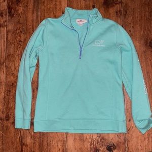 Seafoam Vineyard Vines Quarter Zip Sweatshirt